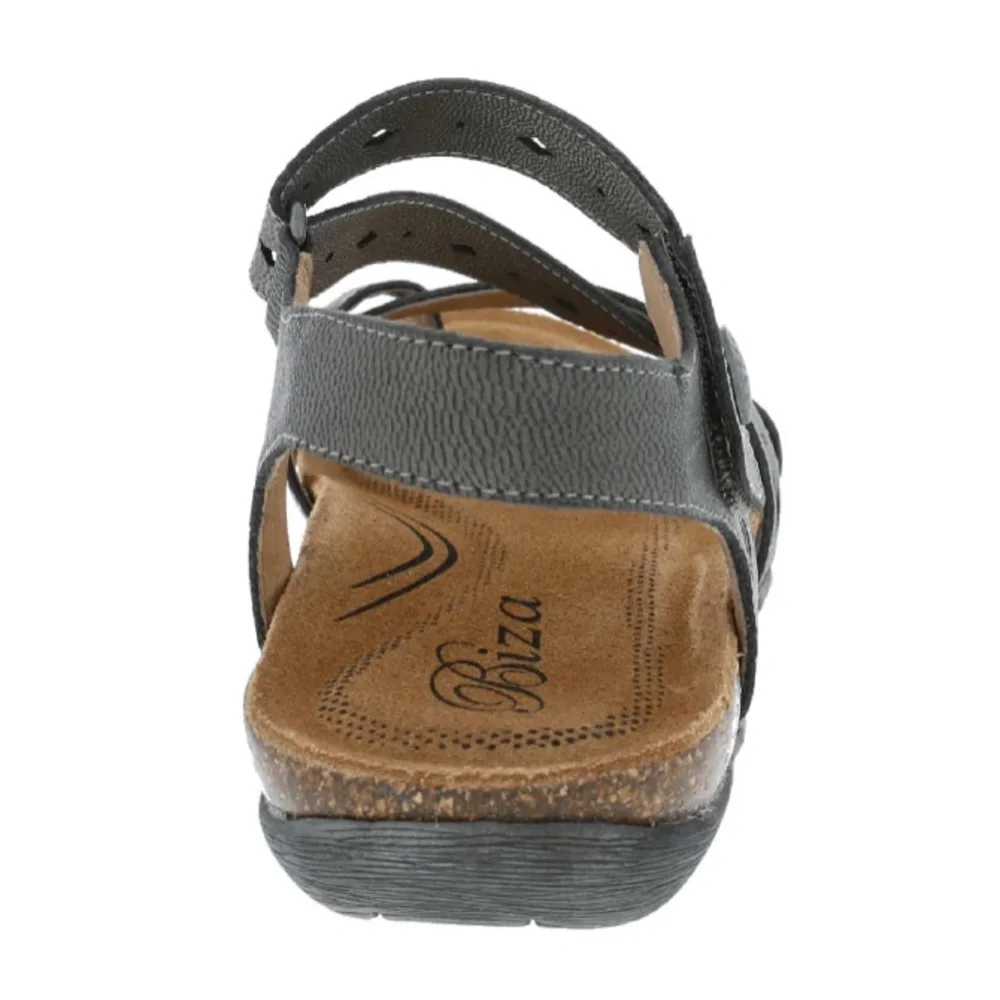 Biza Maui Leather Footbed Sandal 6.5/37 Cork & Memory Foam in Pewter - Picture 7 of 8